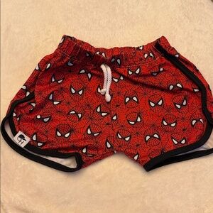 Kids Red Superhero Swim Shorts